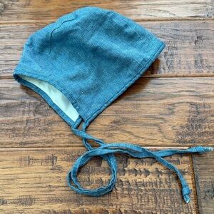 Happy Hadley Baby Bonnet Hat, Indigo blue and Light Pink, 6-12mths